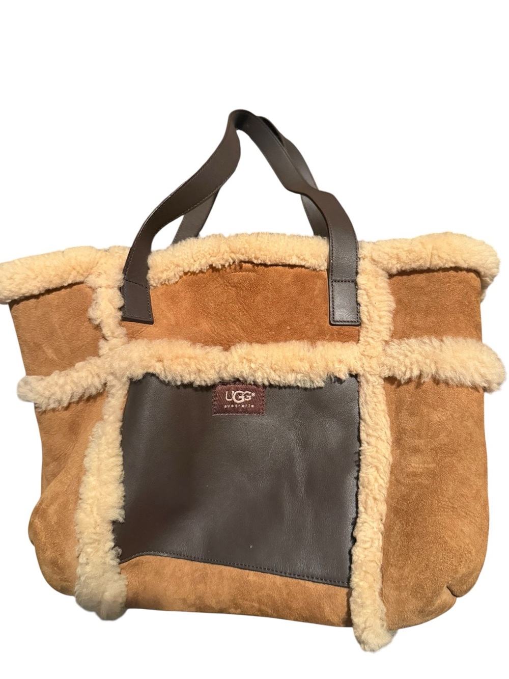 UGG Shearling  top handle Bag - Chestnut